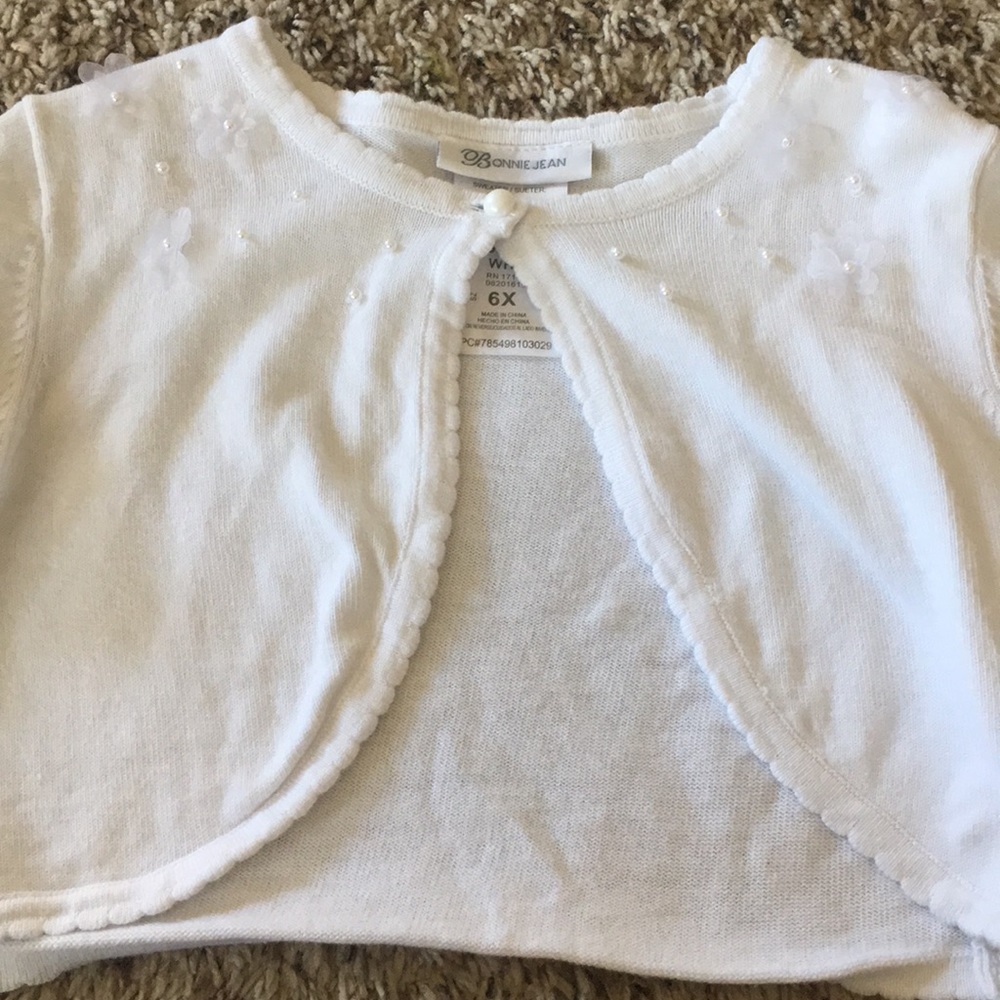Girls pearl wrap sweater